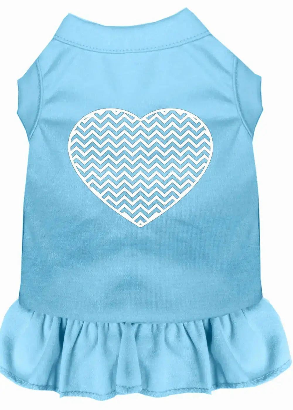 Chevron-Heart-Screen-Print-Dress-Baby-Blue-Xxl-GreatEagleInc-318703458