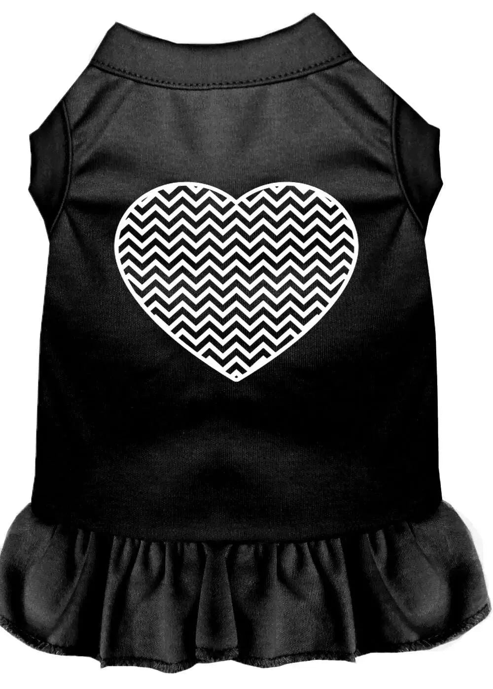 Chevron-Heart-Screen-Print-Dress-Black-Xs-GreatEagleInc-333863527