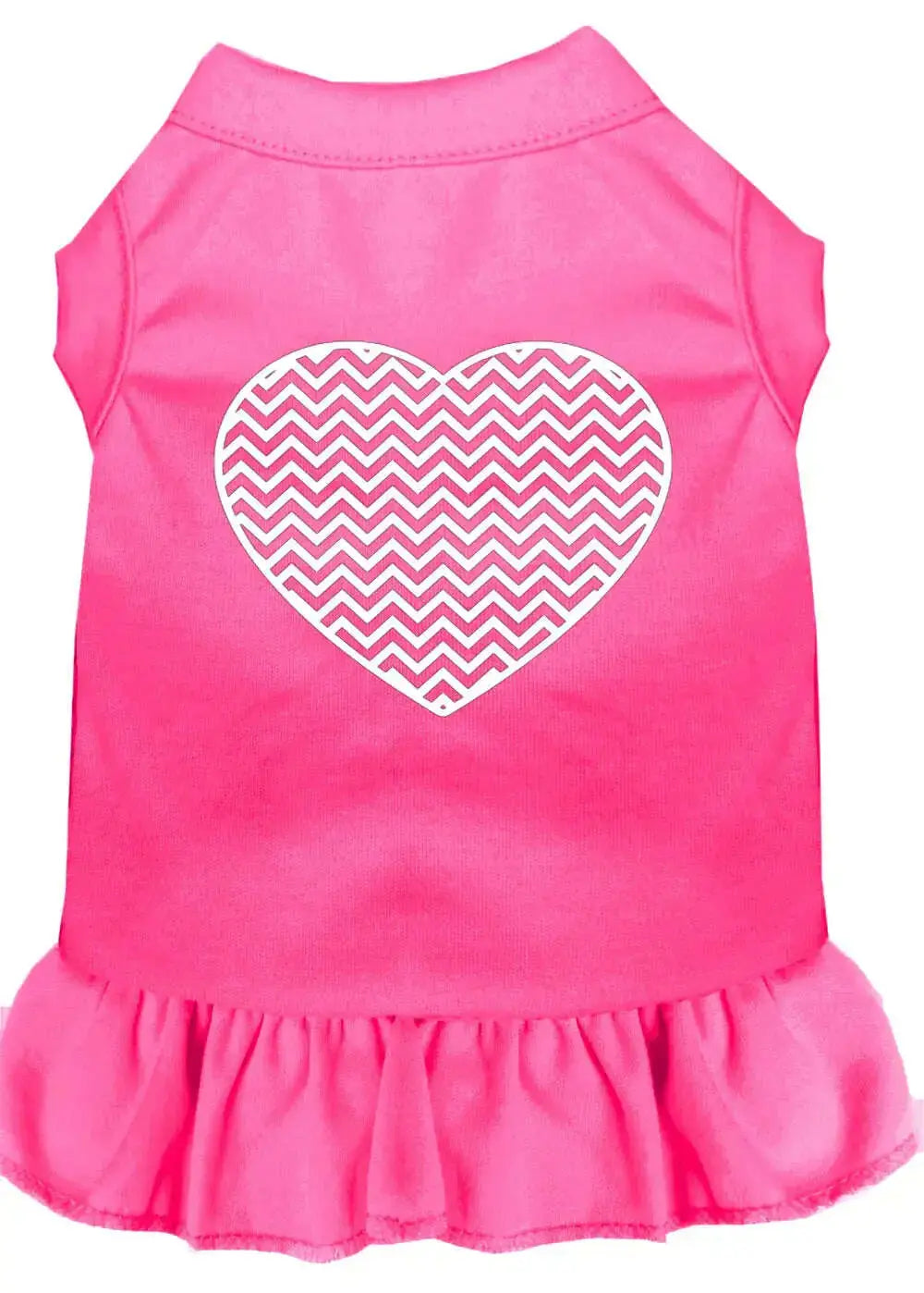 Chevron-Heart-Screen-Print-Dress-Bright-Pink-Xxxl-GreatEagleInc-318703558