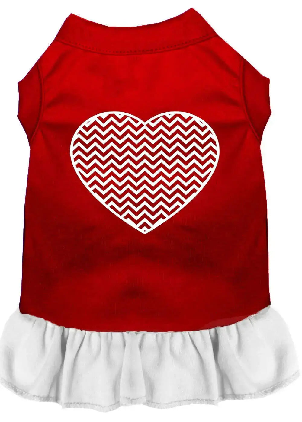 Chevron-Heart-Screen-Print-Dress-Red-With-White-Lg-GreatEagleInc-318616045
