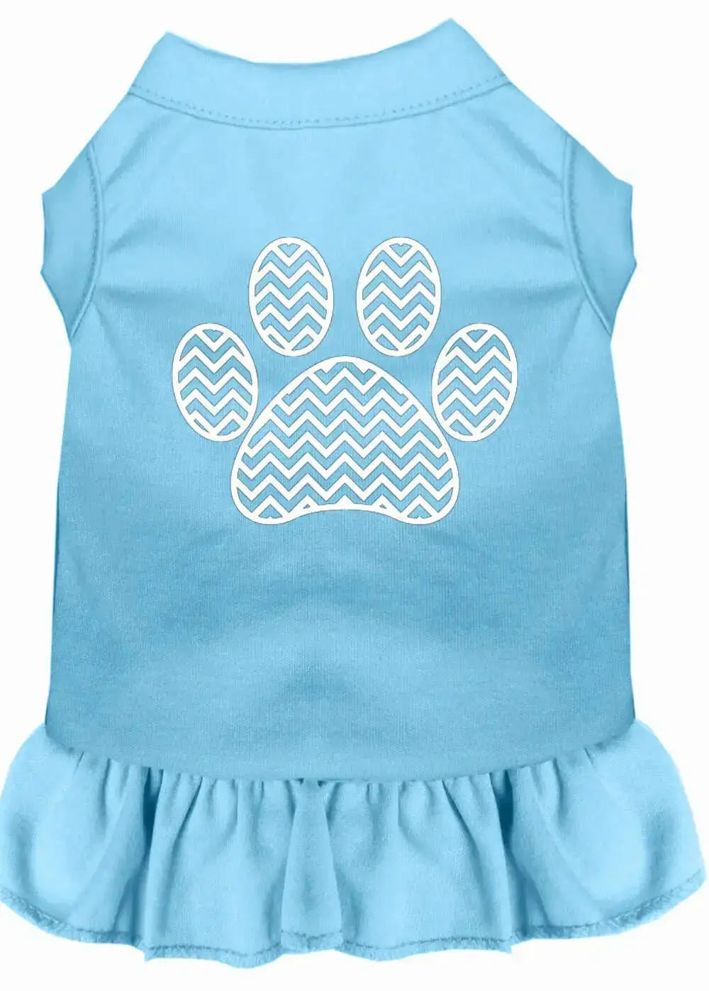 Chevron-Paw-Screen-Print-Dress-Baby-Blue-Med-GreatEagleInc-318655422