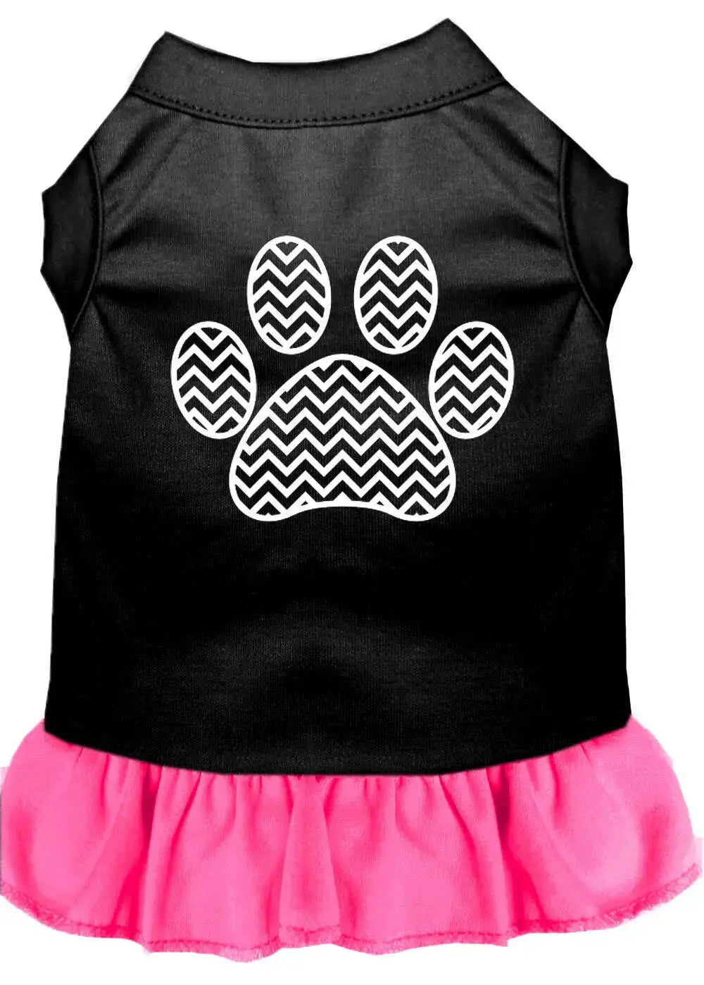 Chevron-Paw-Screen-Print-Dress-Black-With-Bright-Pink-Xxl-GreatEagleInc-333863962