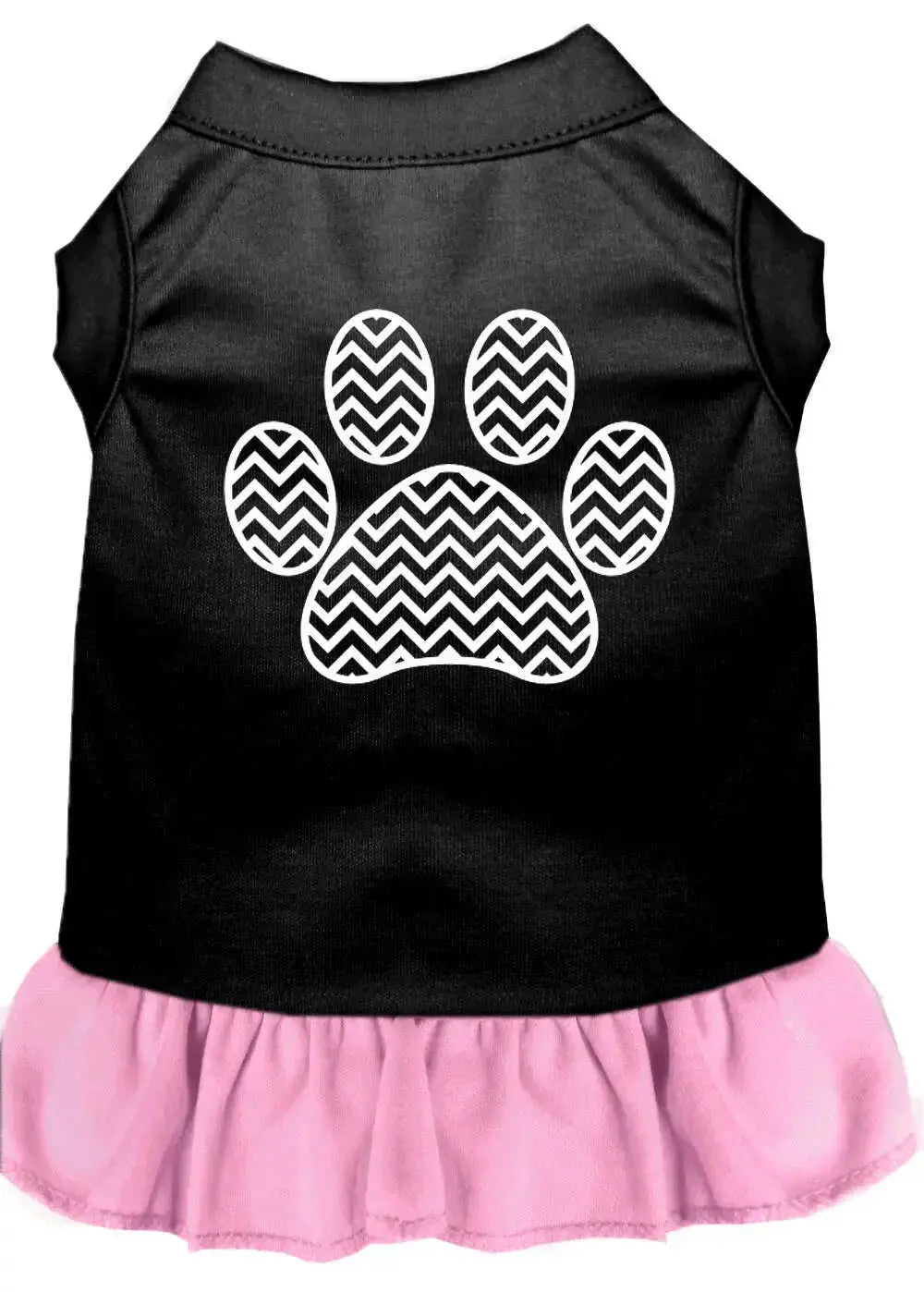Chevron-Paw-Screen-Print-Dress-Black-With-Light-Pink-Lg-GreatEagleInc-320067498