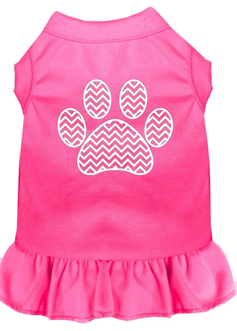 Chevron-Paw-Screen-Print-Dress-Bright-Pink-Lg-GreatEagleInc-320067236