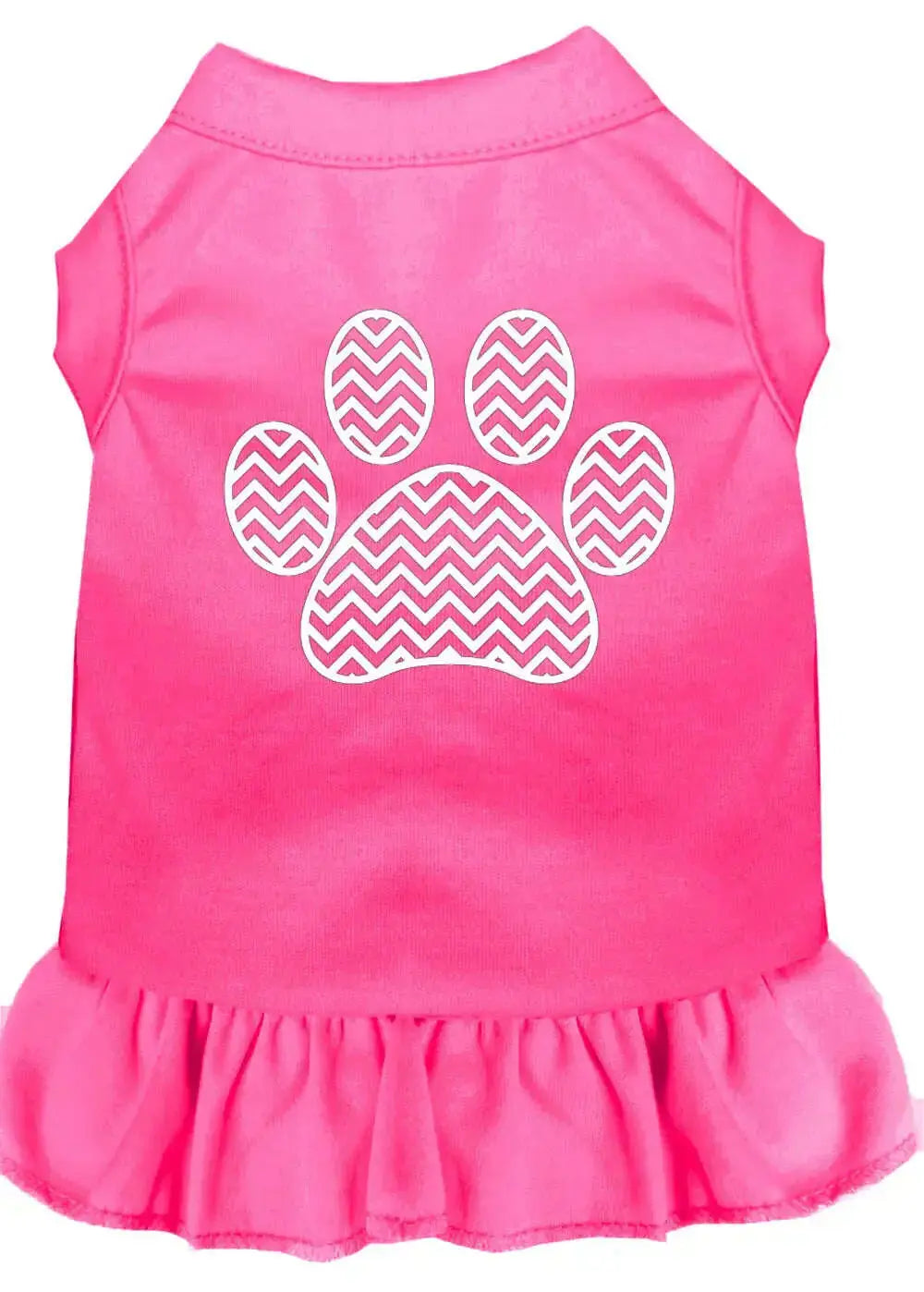 Chevron-Paw-Screen-Print-Dress-Bright-Pink-Xl-GreatEagleInc-318742537