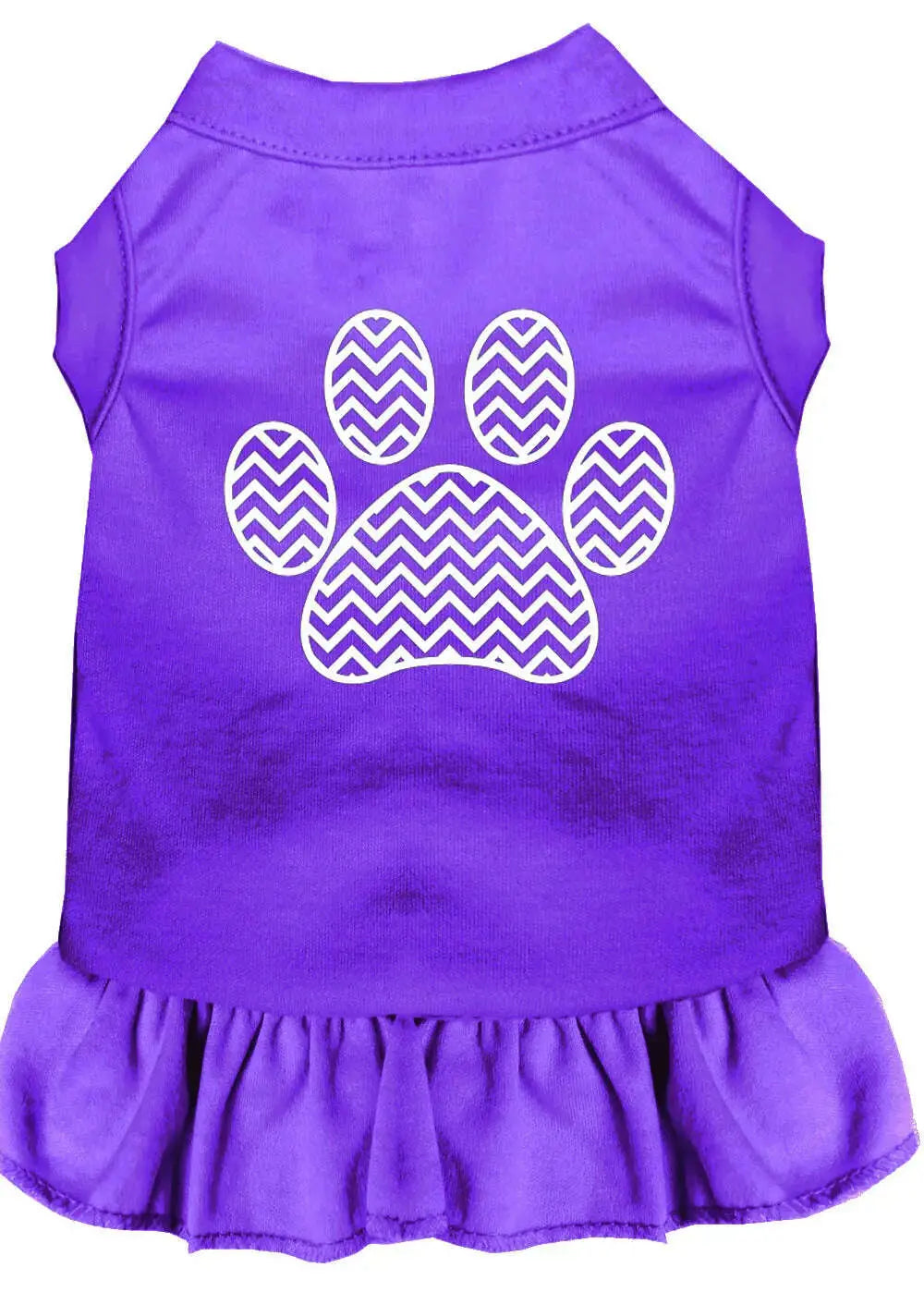 Chevron-Paw-Screen-Print-Dress-Purple-Sm-GreatEagleInc-333865141