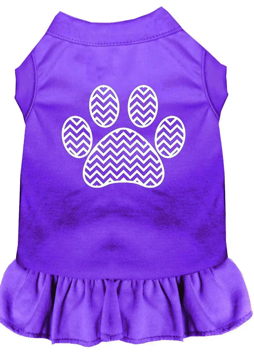 Chevron-Paw-Screen-Print-Dress-Purple-Xxxl-GreatEagleInc-318615833