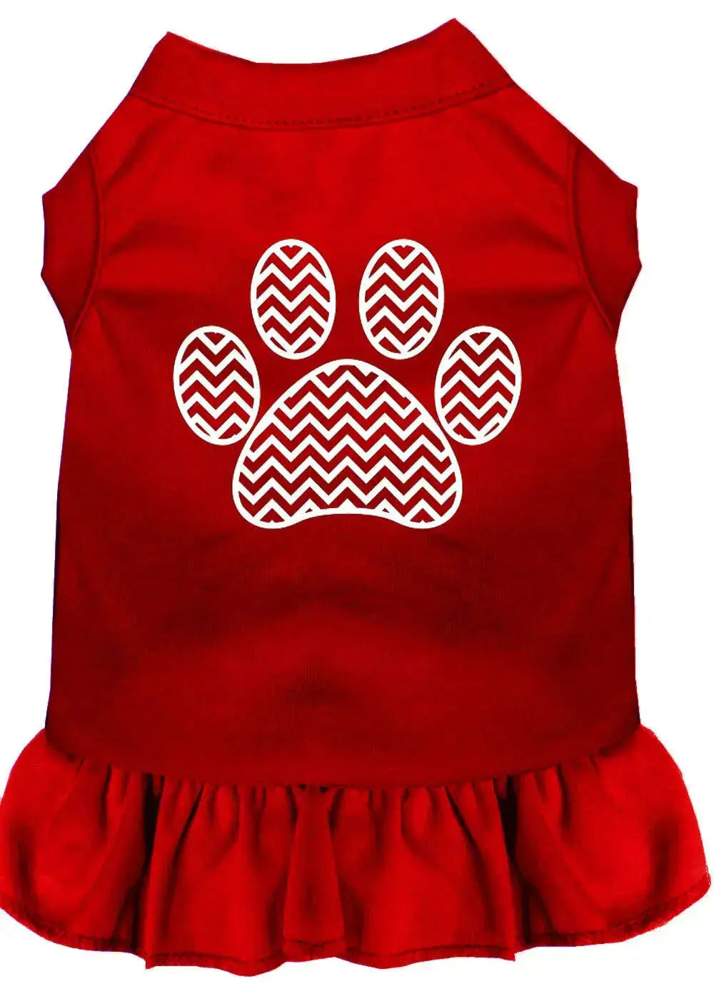 Chevron-Paw-Screen-Print-Dress-Red-Xxxl-GreatEagleInc-318615923