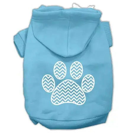 Chevron-Paw-Screen-Print-Pet-Hoodies-Baby-Blue-Size-Med-GreatEagleInc-320008242