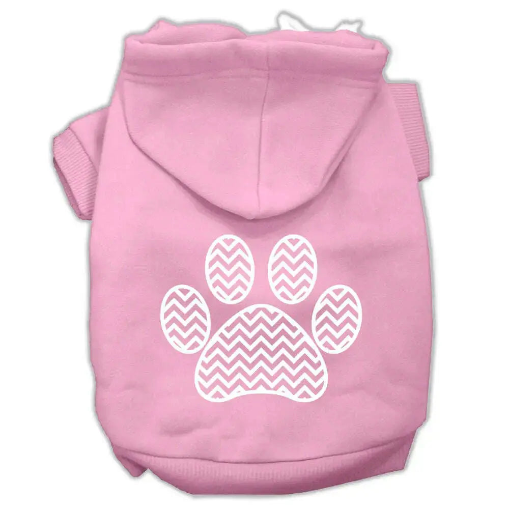 Chevron-Paw-Screen-Print-Pet-Hoodies-Light-Pink-Size-Xxl-GreatEagleInc-320005463