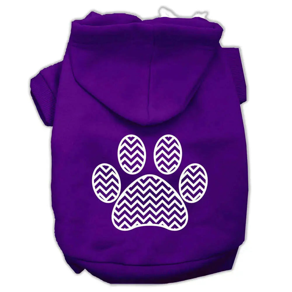 Chevron-Paw-Screen-Print-Pet-Hoodies-Purple-Size-Xl-GreatEagleInc-320006750