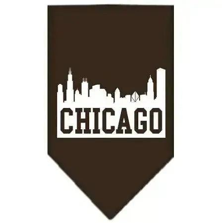 Chicago-Skyline-Screen-Print-Bandana-Cocoa-Small-GreatEagleInc-318958873