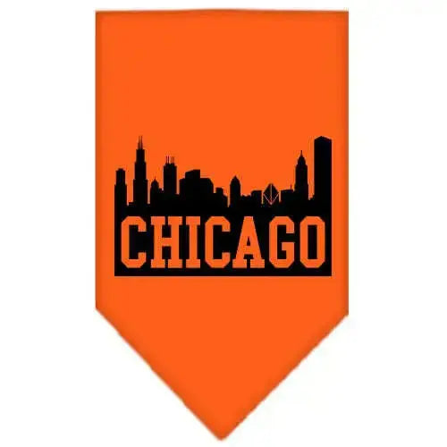 Chicago-Skyline-Screen-Print-Bandana-Orange-Small-GreatEagleInc-318959448