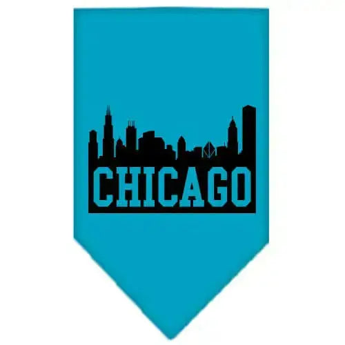 Chicago-Skyline-Screen-Print-Bandana-Turquoise-Small-GreatEagleInc-318959783