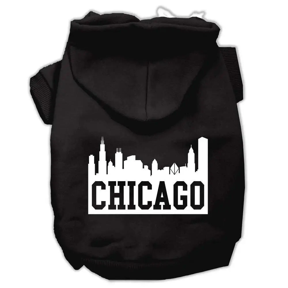 Chicago-Skyline-Screen-Print-Pet-Hoodies-Black-Size-Xxl-GreatEagleInc-319675332