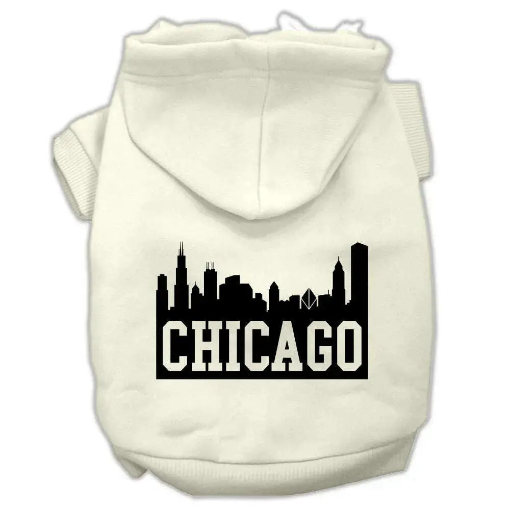 Chicago-Skyline-Screen-Print-Pet-Hoodies-Cream-Size-Xxxl-GreatEagleInc-319674085