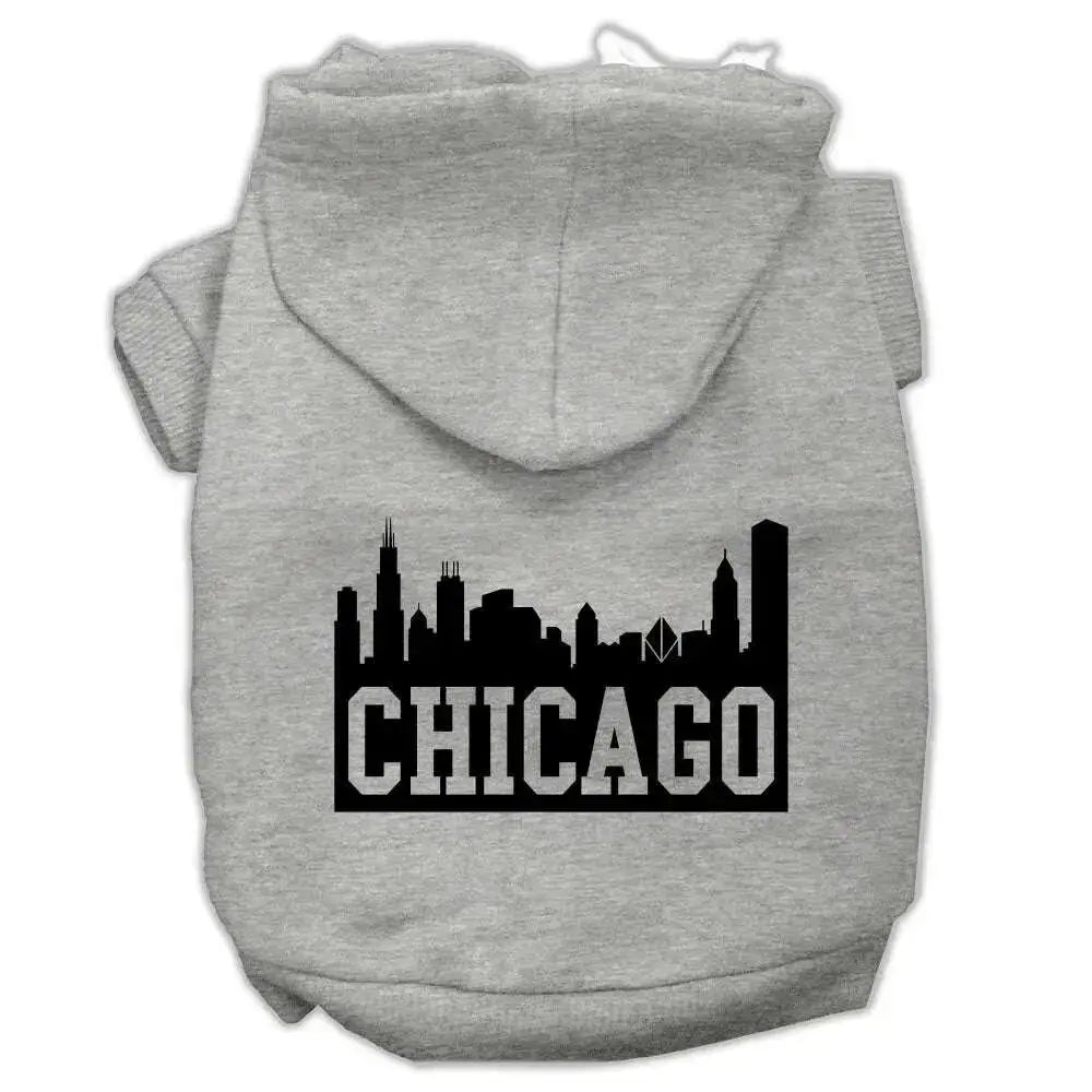 Chicago-Skyline-Screen-Print-Pet-Hoodies-Grey-Size-Xl-GreatEagleInc-318636057