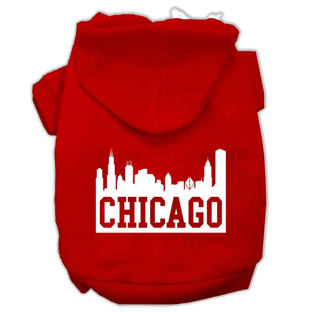Chicago-Skyline-Screen-Print-Pet-Hoodies-Red-Size-Xxl-GreatEagleInc-319674610