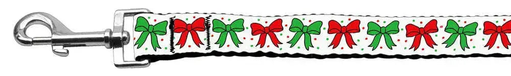 Christmas-Bows-Nylon-Dog-Leash-5-8-Inch-Wide-4ft-Long-GreatEagleInc-318602189