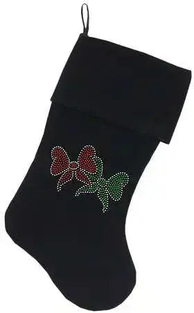 Christmas-Bows-Rhinestone-18-Inch-Velvet-Christmas-Stocking-Black-GreatEagleInc-319870122