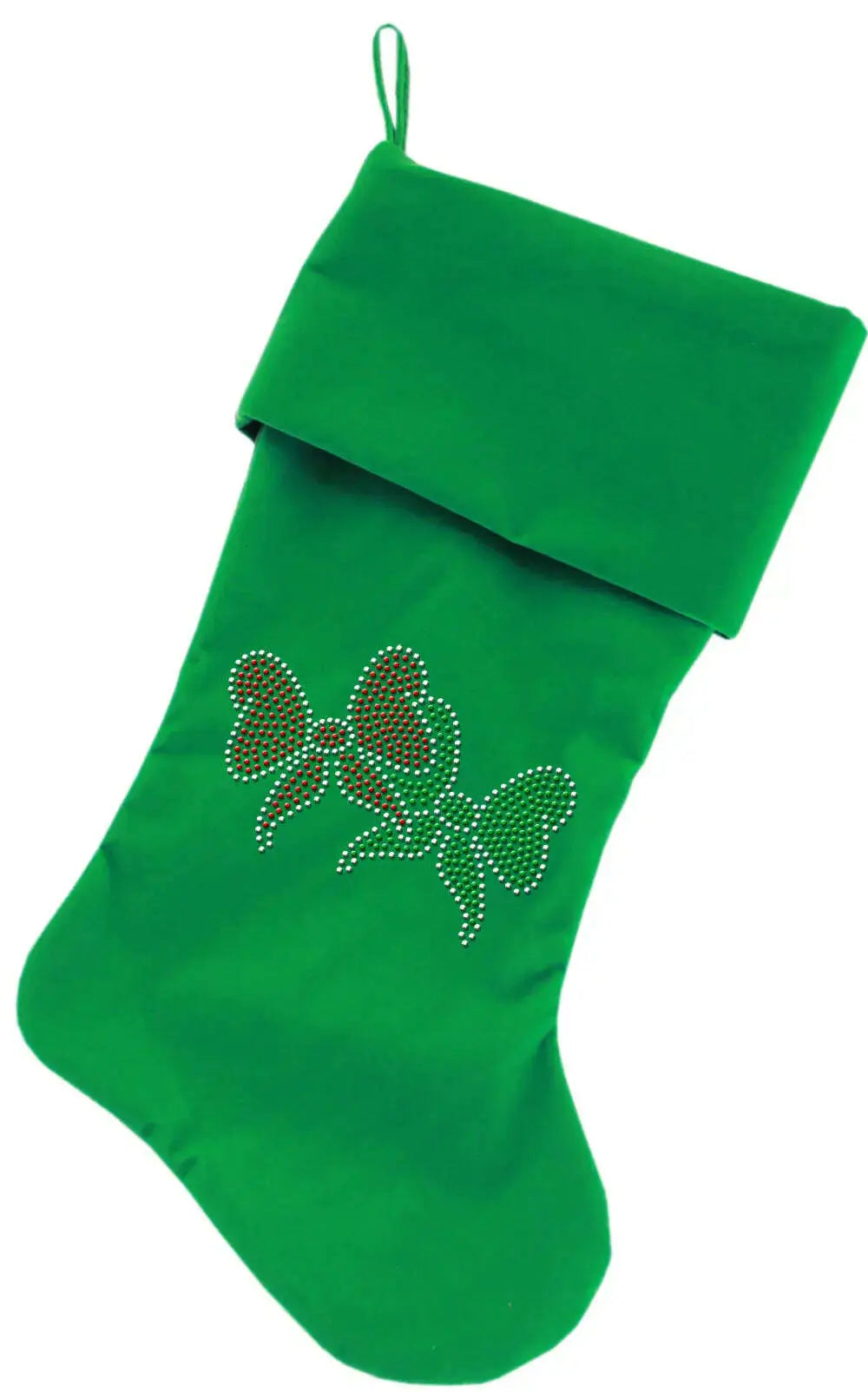 Christmas-Bows-Rhinestone-18-Inch-Velvet-Christmas-Stocking-Green-GreatEagleInc-319870048