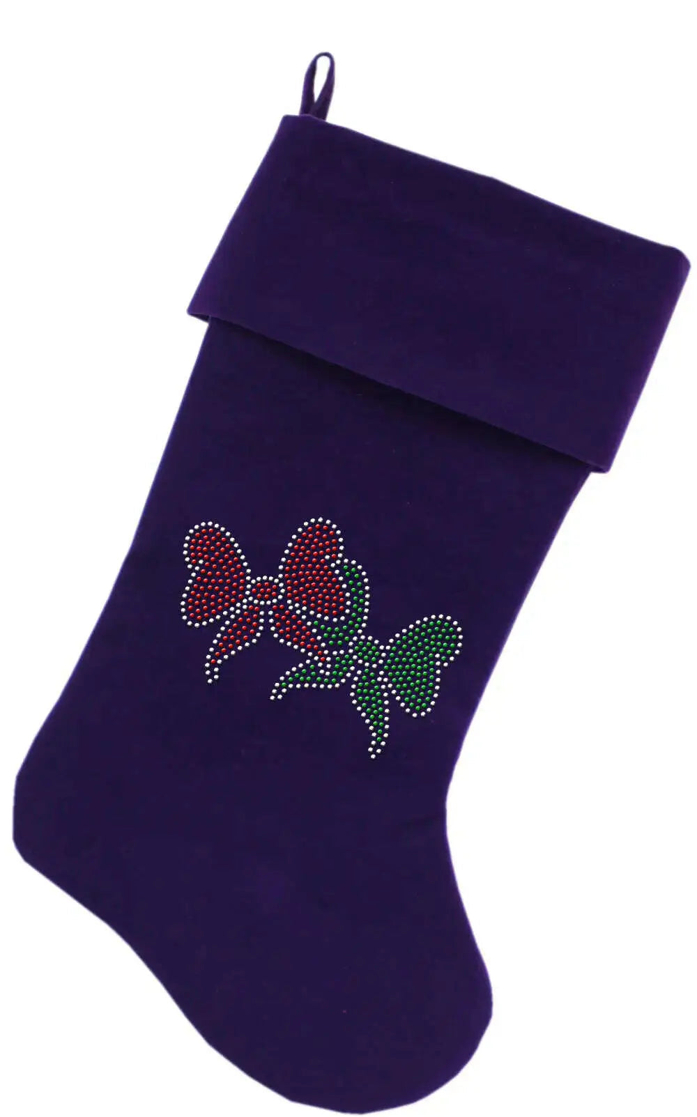 Christmas-Bows-Rhinestone-18-Inch-Velvet-Christmas-Stocking-Purple-GreatEagleInc-319869880