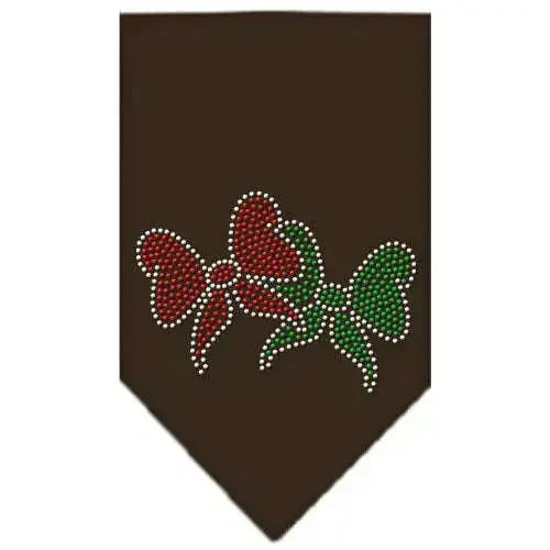 Christmas-Bows-Rhinestone-Bandana-Cocoa-Small-GreatEagleInc-319041397
