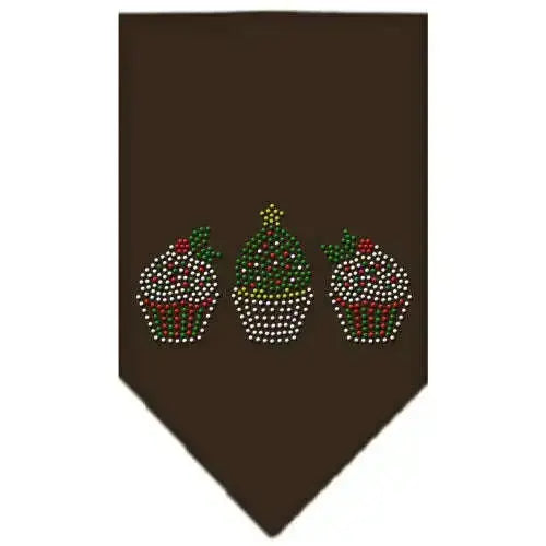 Christmas-Cupcakes-Rhinestone-Bandana-Cocoa-Small-GreatEagleInc-319318262