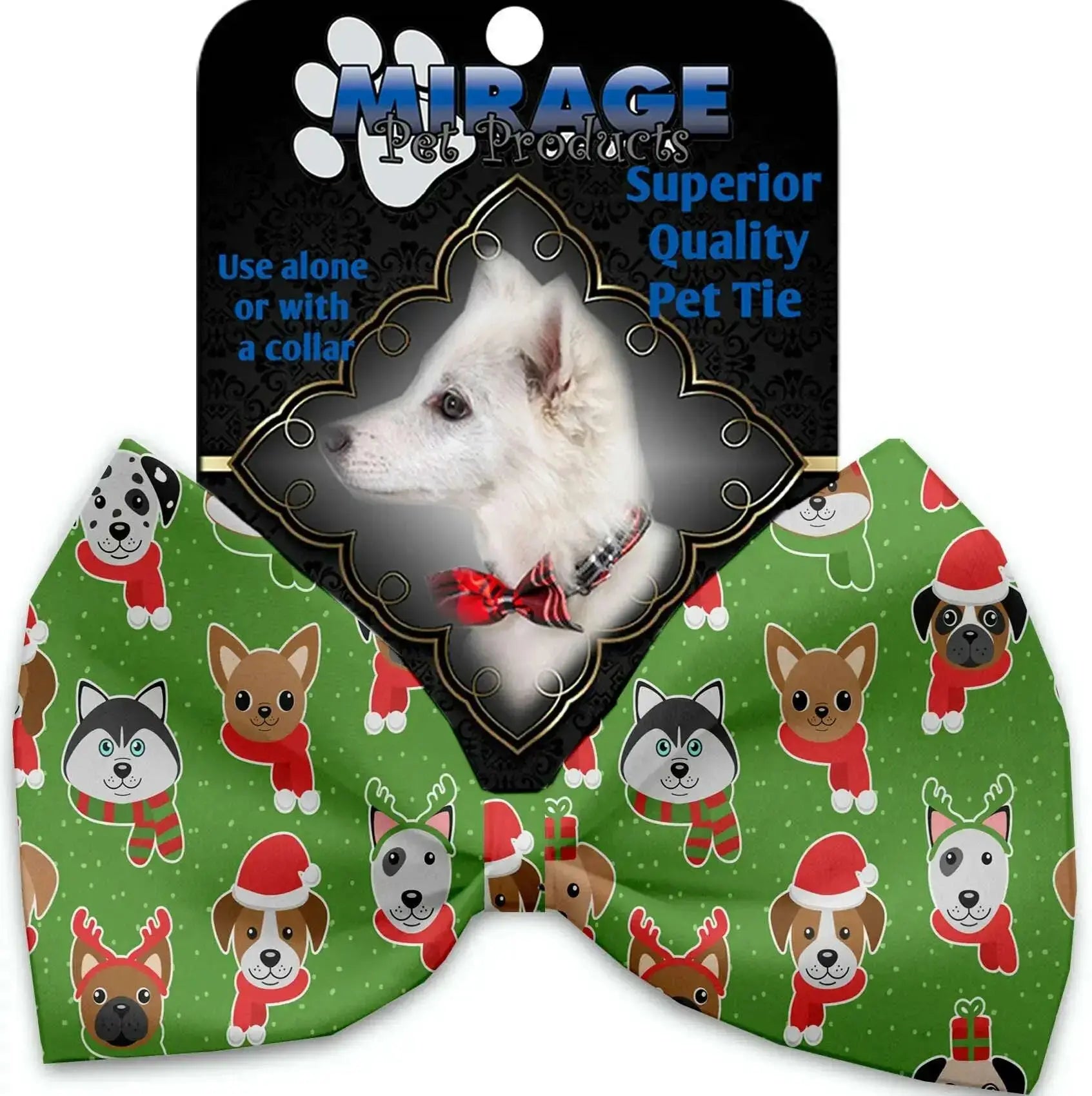Christmas-Dogs-Pet-Bow-Tie-Collar-Accessory-With-Velcro-GreatEagleInc-320197815