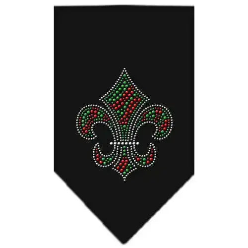 Christmas-Fleur-De-Lis-Rhinestone-Bandana-Black-Small-GreatEagleInc-319056880