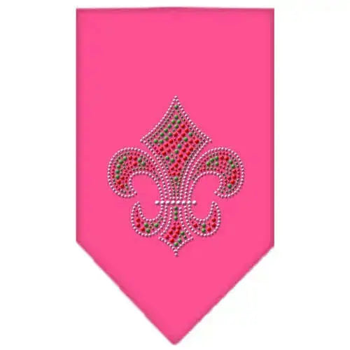 Christmas-Fleur-De-Lis-Rhinestone-Bandana-Bright-Pink-Small-GreatEagleInc-319056752