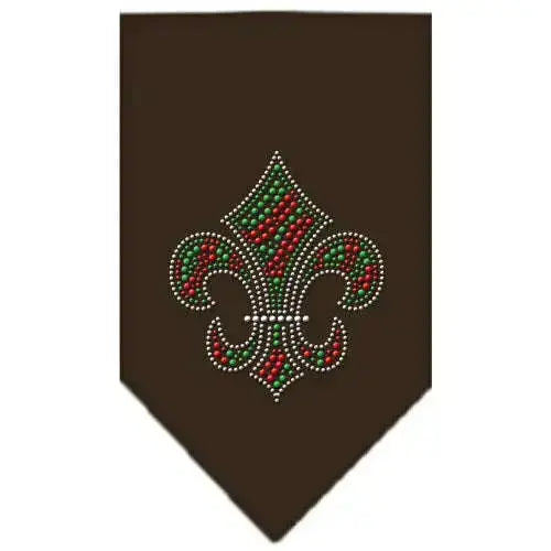 Christmas-Fleur-De-Lis-Rhinestone-Bandana-Cocoa-Small-GreatEagleInc-319056676