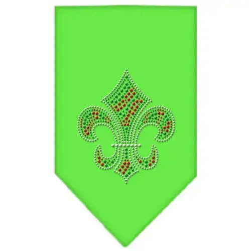 Christmas-Fleur-De-Lis-Rhinestone-Bandana-Lime-Green-Small-GreatEagleInc-319056552