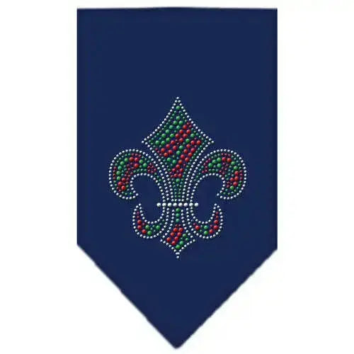 Christmas-Fleur-De-Lis-Rhinestone-Bandana-Navy-Blue-Small-GreatEagleInc-319056474
