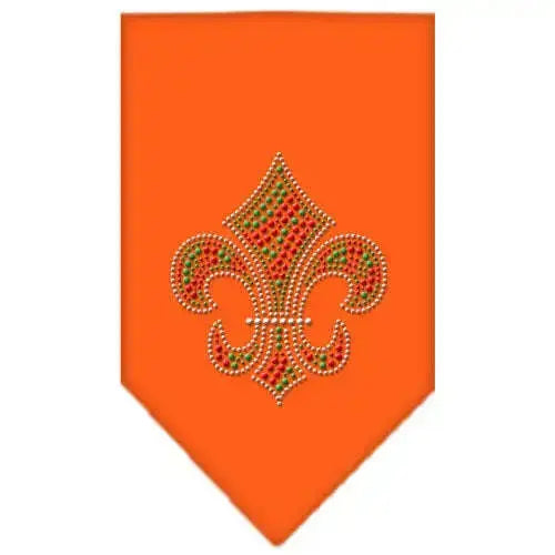 Christmas-Fleur-De-Lis-Rhinestone-Bandana-Orange-Small-GreatEagleInc-319056362