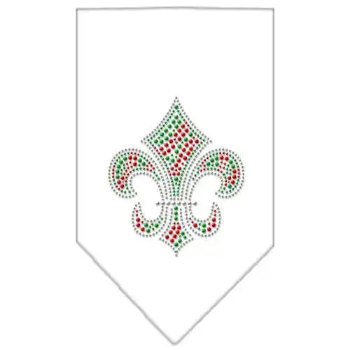 Christmas-Fleur-De-Lis-Rhinestone-Bandana-White-Small-GreatEagleInc-319056022