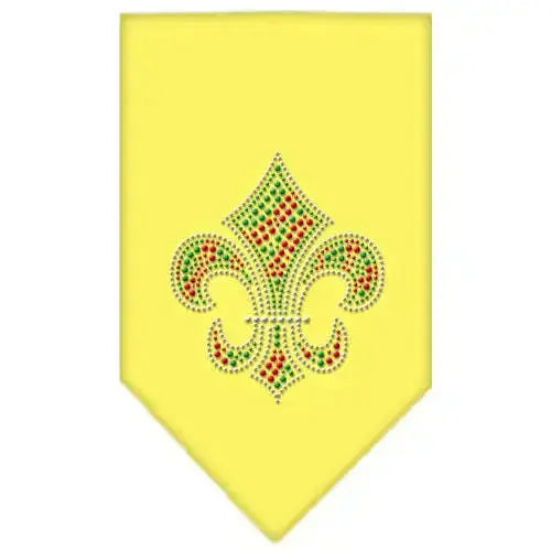 Christmas-Fleur-De-Lis-Rhinestone-Bandana-Yellow-Large-GreatEagleInc-319056917