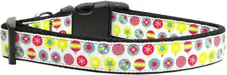 Christmas-Ornament-Nylon-Dog-Collar-Medium-Narrow-GreatEagleInc-333776393