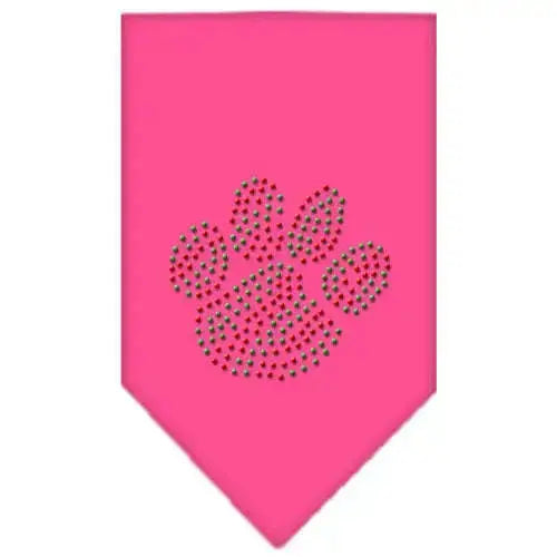Christmas-Paw-Rhinestone-Bandana-Bright-Pink-Large-GreatEagleInc-319055768