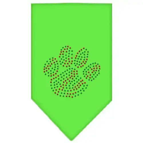 Christmas-Paw-Rhinestone-Bandana-Lime-Green-Large-GreatEagleInc-319055488