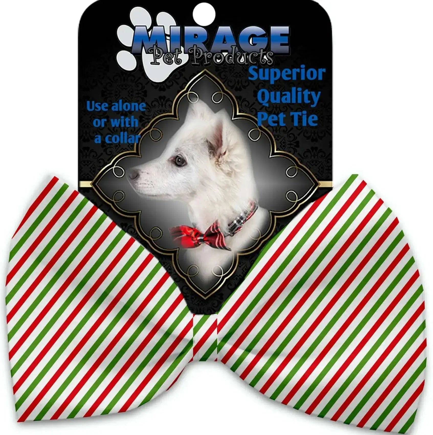 Christmas-Pinstripes-Pet-Bow-Tie-Collar-Accessory-With-Velcro-GreatEagleInc-318831520