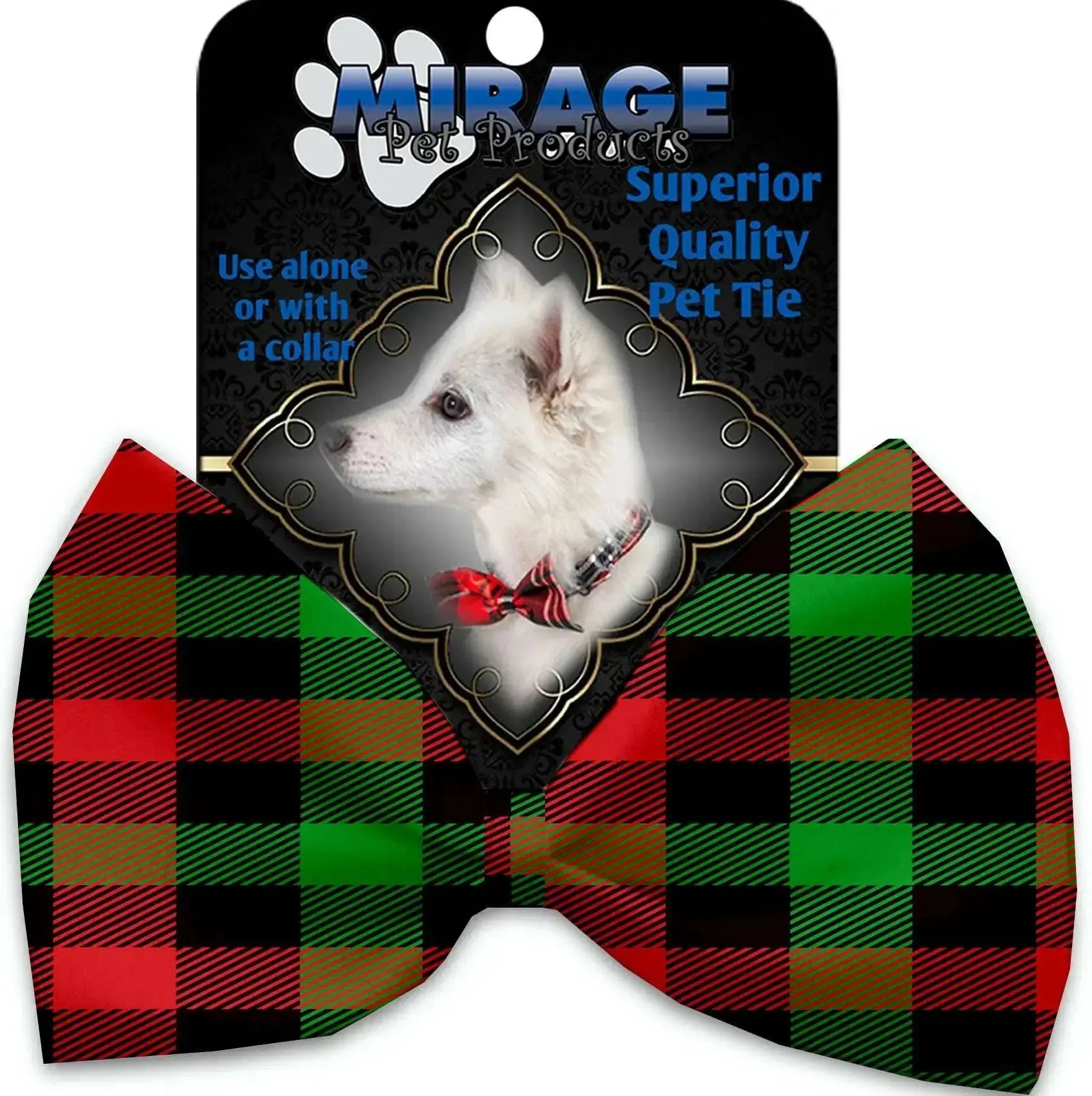 Christmas-Plaid-Pet-Bow-Tie-Collar-Accessory-With-Velcro-GreatEagleInc-318791747