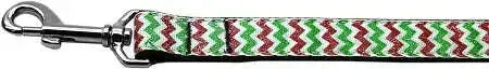 Christmas-Sparkle-Chevron-Nylon-Dog-Leash-5-8-Inch-Wide-6ft-Long-GreatEagleInc-320030838