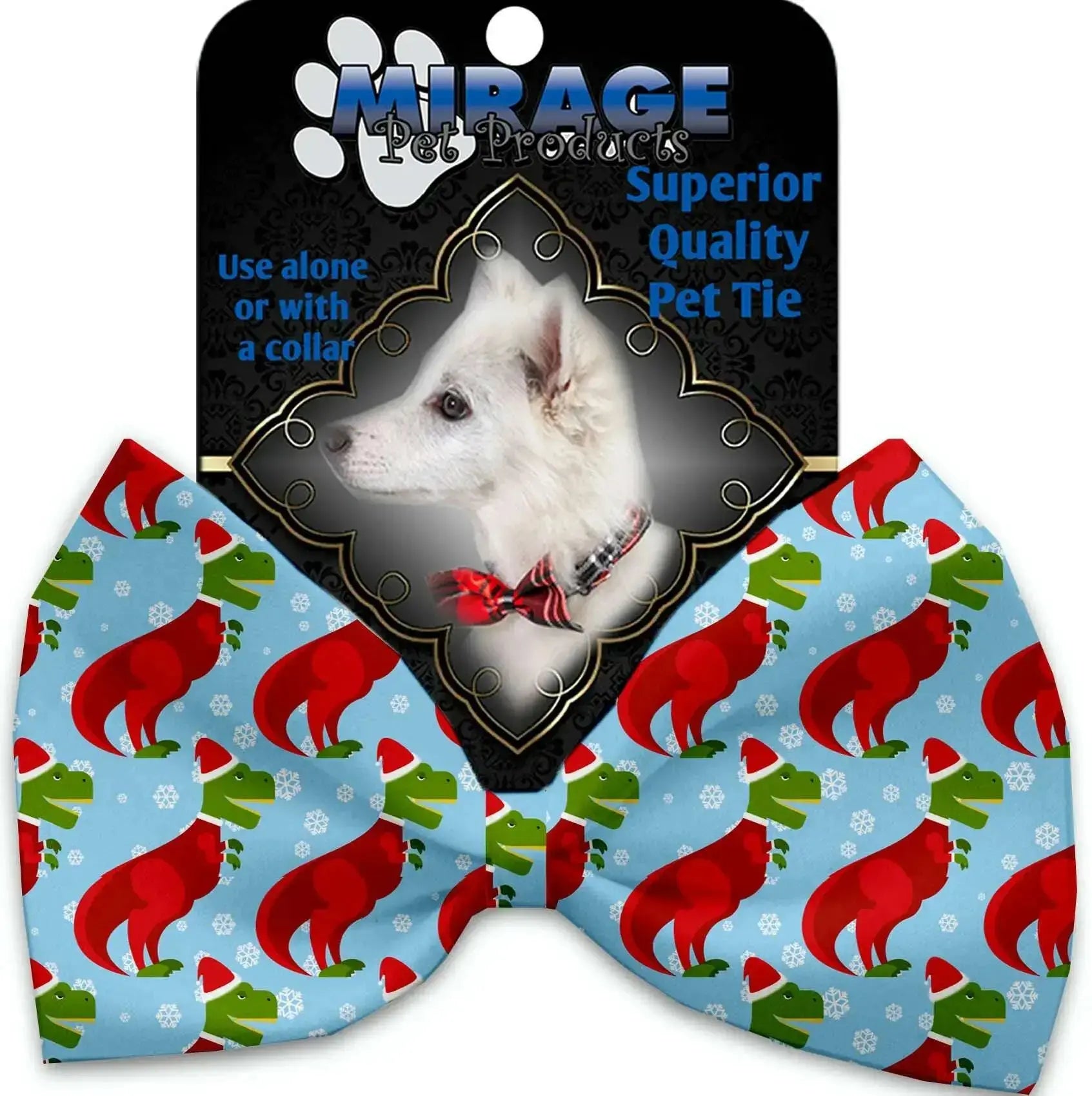Christmas-T-rex-Pet-Bow-Tie-Collar-Accessory-With-Velcro-GreatEagleInc-318776776