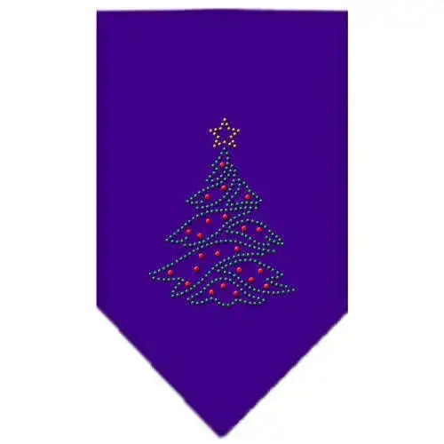 Christmas-Tree-Rhinestone-Bandana-Purple-Small-GreatEagleInc-319051159