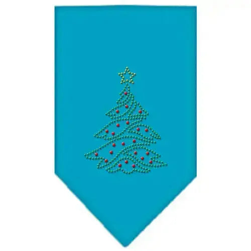 Christmas-Tree-Rhinestone-Bandana-Turquoise-Small-GreatEagleInc-319050979