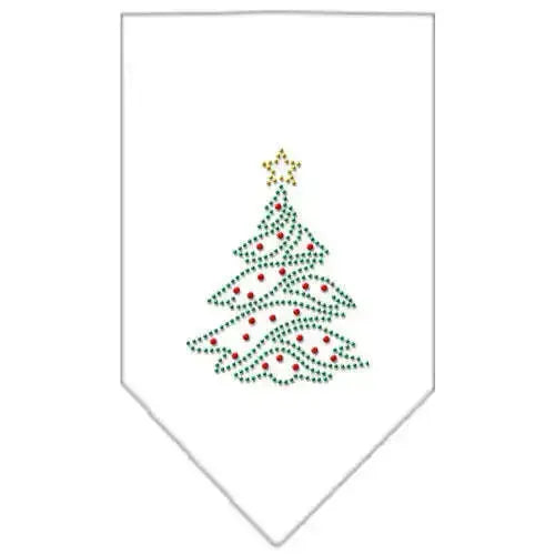 Christmas-Tree-Rhinestone-Bandana-White-Small-GreatEagleInc-319050844