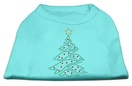 Christmas-Tree-Rhinestone-Shirt-Aqua-Xs-GreatEagleInc-318528135