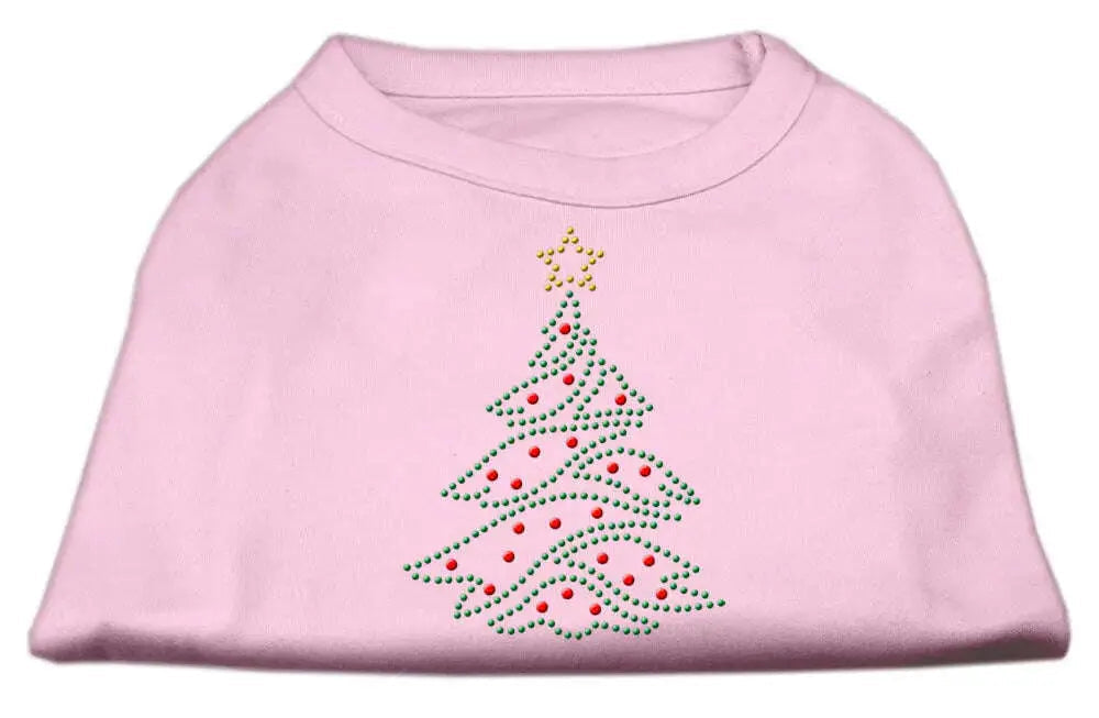 Christmas-Tree-Rhinestone-Shirt-Light-Pink-S-GreatEagleInc-319946616