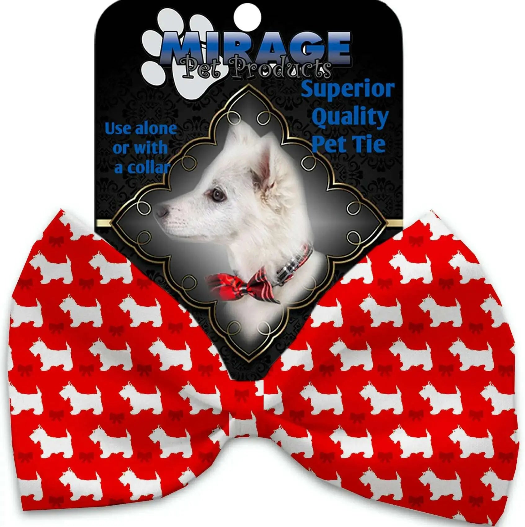 Christmas-Westie-Pet-Bow-Tie-Collar-Accessory-With-Velcro-GreatEagleInc-320196088